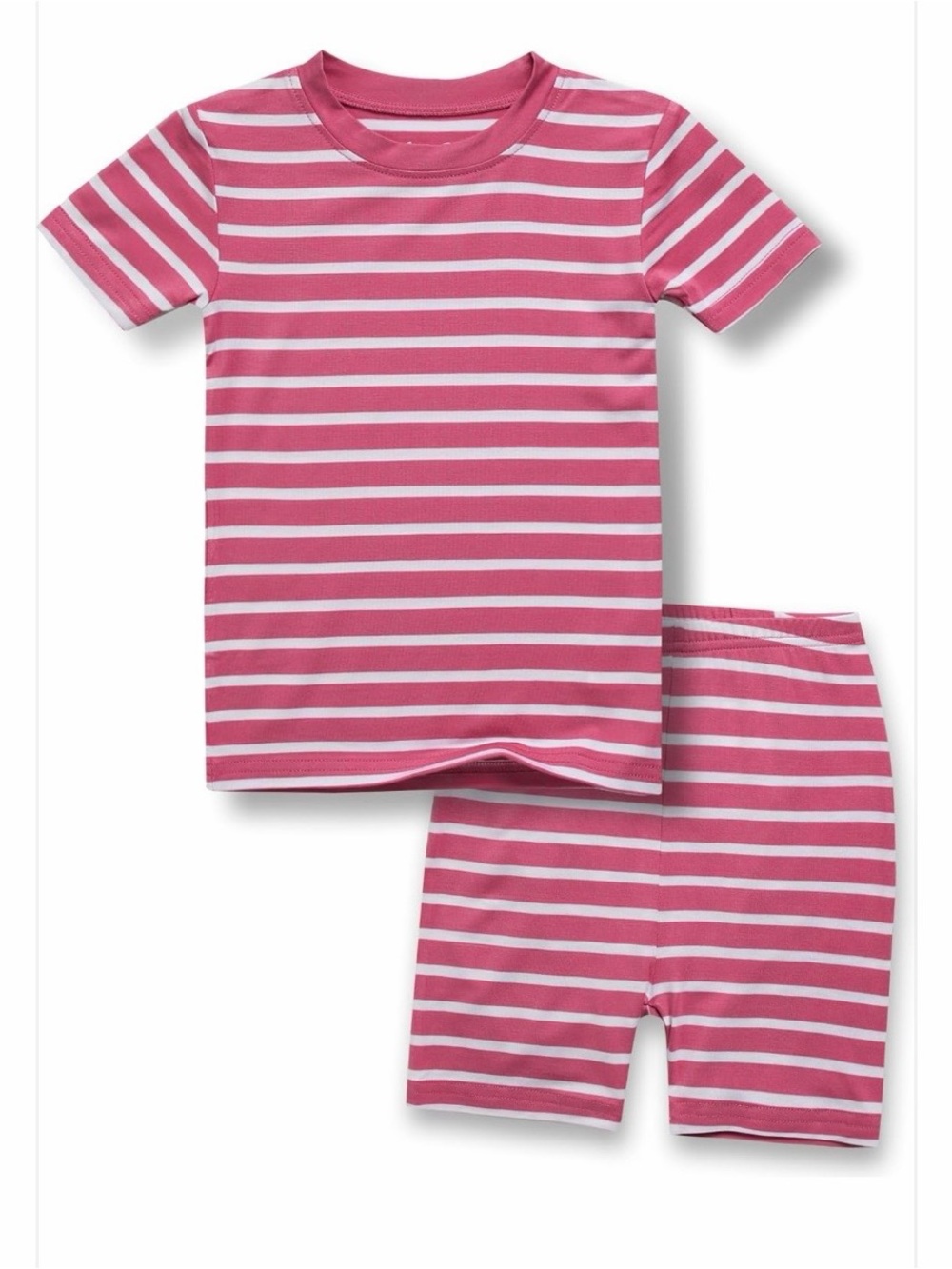 NWT Vaenait Baby Girl’s Size 8 Pink White Stripe Viscose Bamboo Short Pajamas PJ